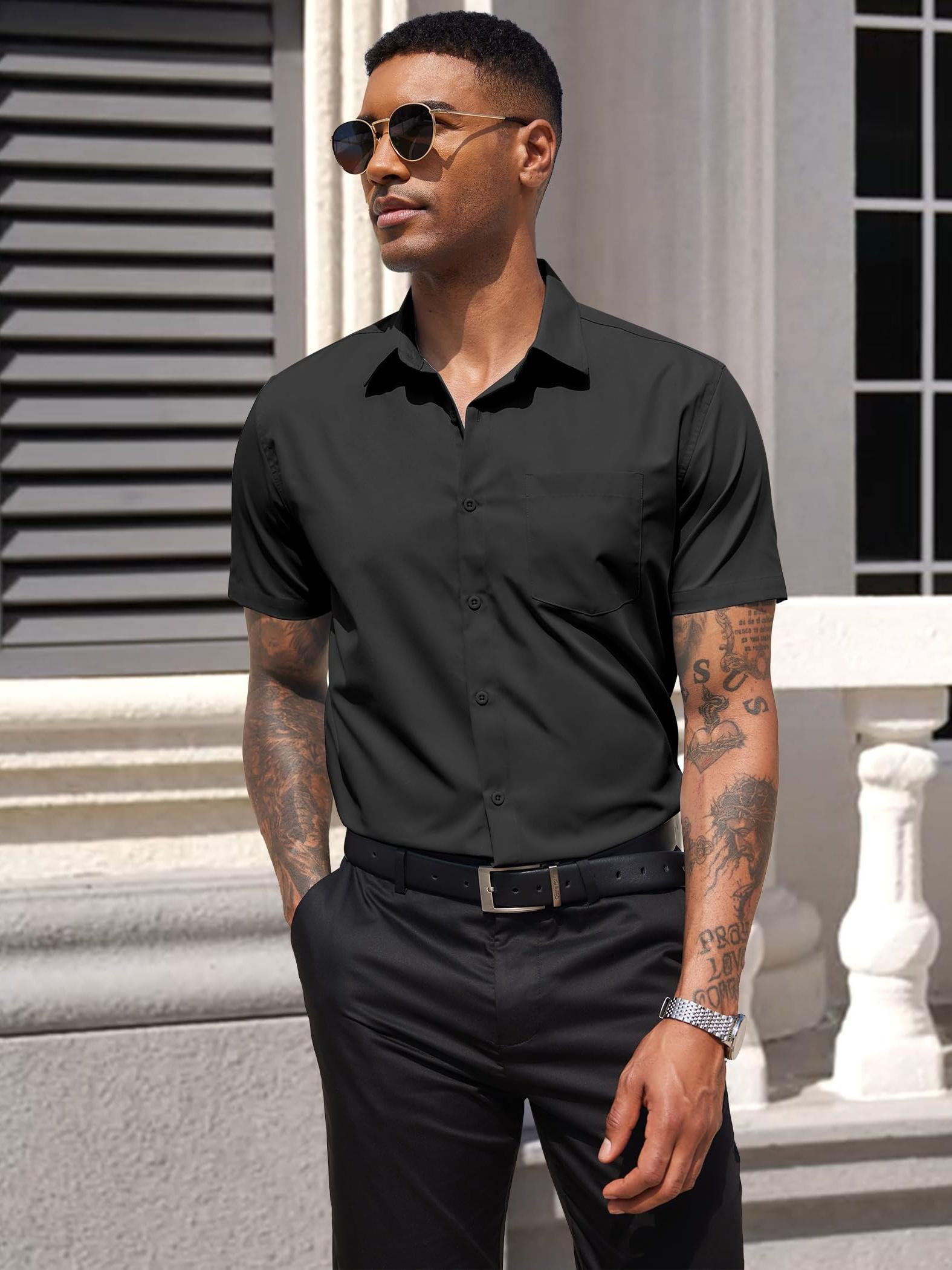 men's short sleeve black dress shirt The Blackout - Short Sleeve Shirt main image 1
