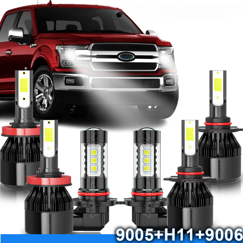 

F 150 2015-2019 Led Headlight Hi/ Lo +fog Bulbs Kit