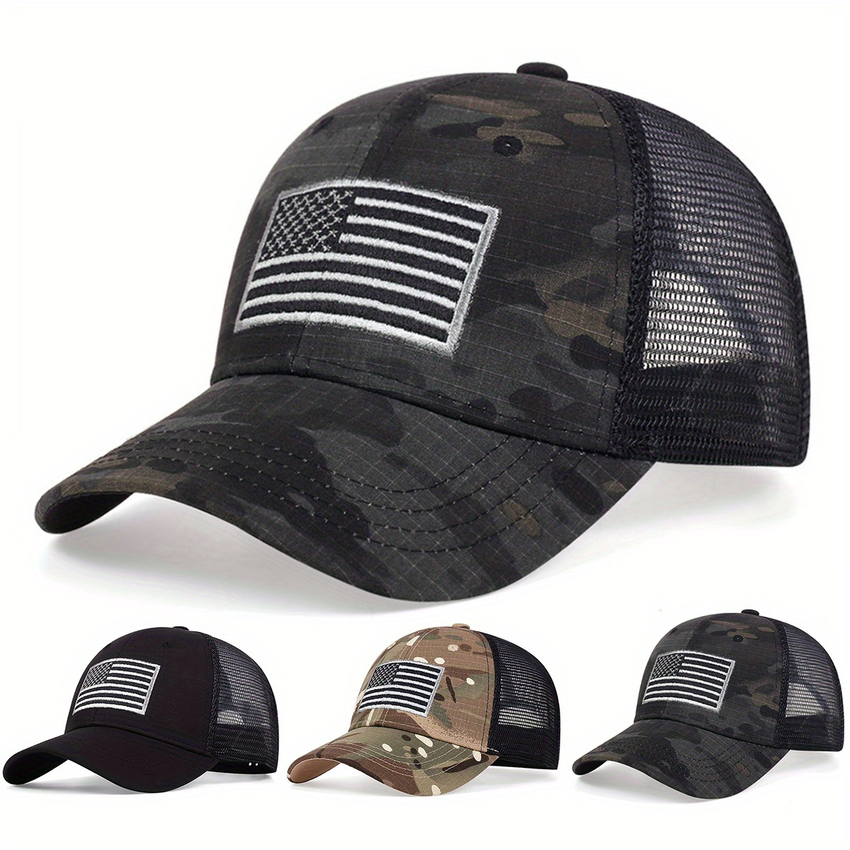 

1pc Men's Camouflage Baseball Net Hat Outdoor Sports Adjustable Sunscreen Casual Hat Suitable For Spring And Autumn Travel Travel Seaside Vacation