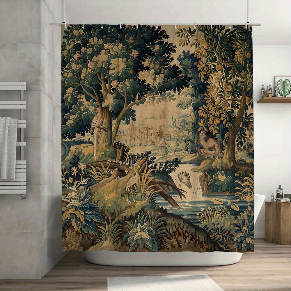 

1pc Shower Curtain - , - For Bathroom Decor