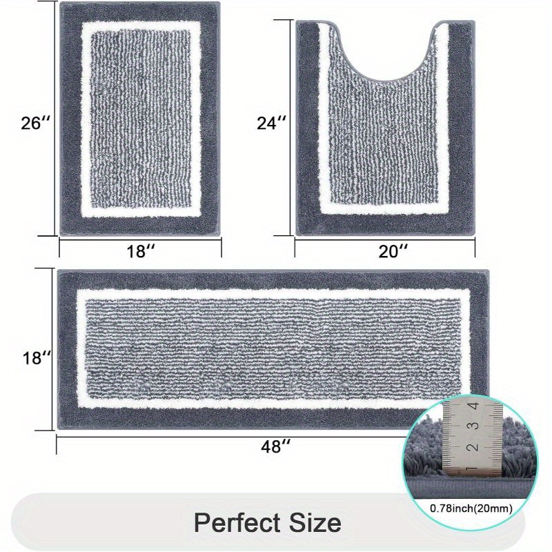 bathroom rug set non slip absorbent bath mats bathroom sets - Temu