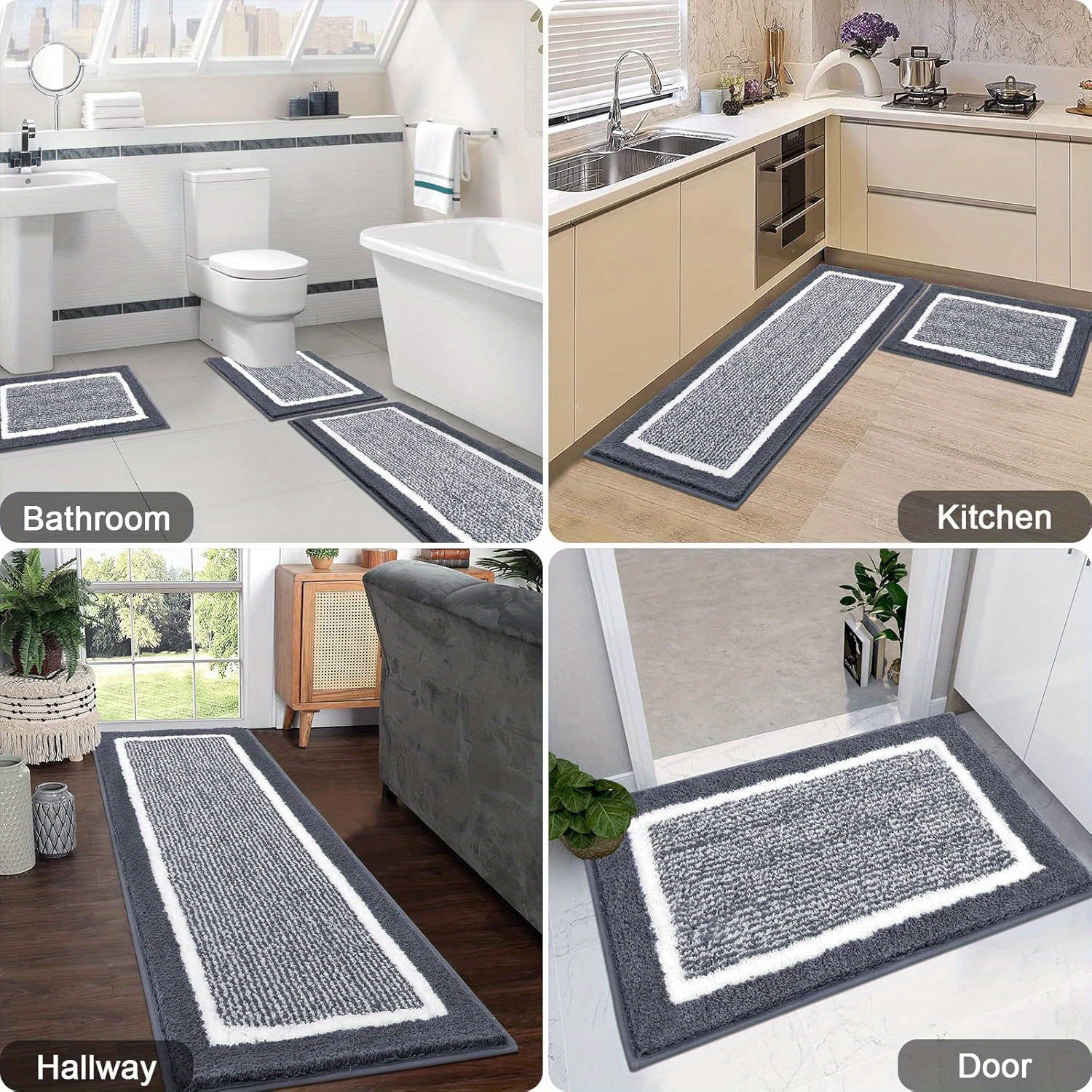 bathroom rug set non slip absorbent bath mats bathroom sets - Temu
