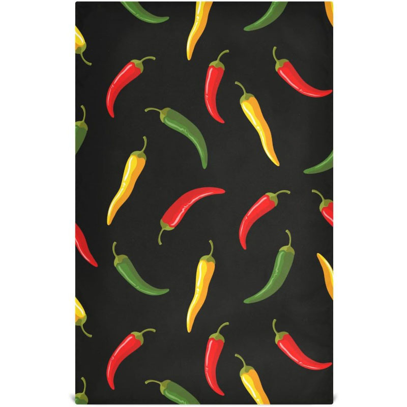 

4-pack Contemporary Microfiber Dish Towels - Super Soft, Highly Absorbent, Machine Washable, Chili Pepper Pattern, Decorative Kitchen Tea Towels, 26x18 Inches