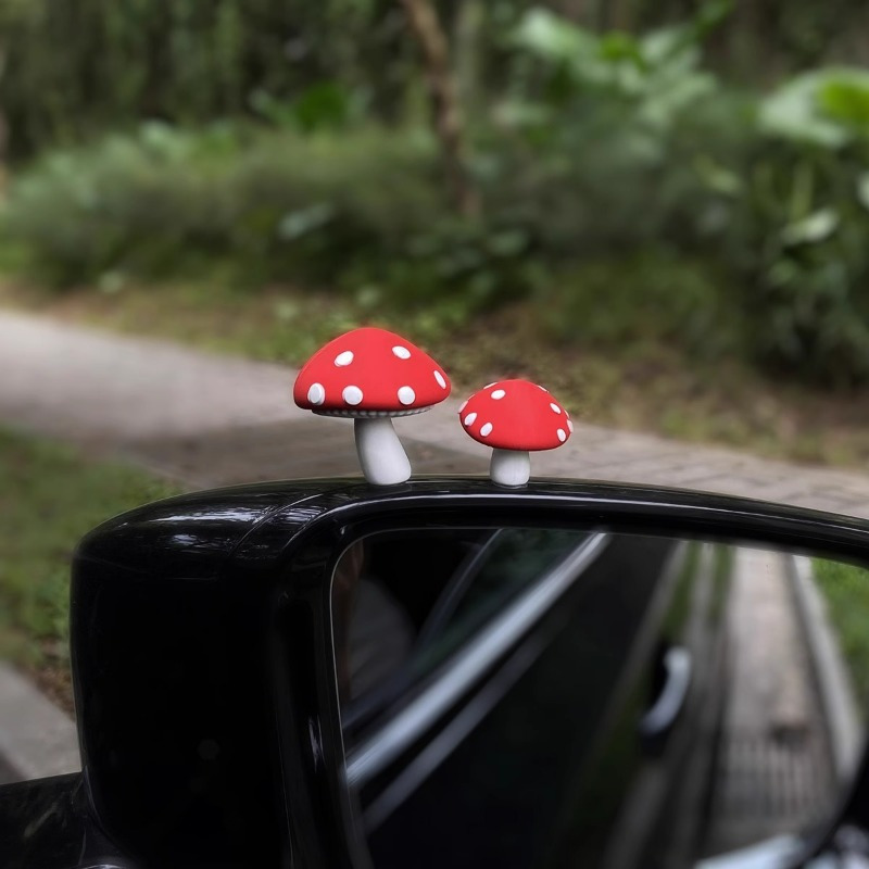 red mushroom car dashboard decor cute resin Temu Canada