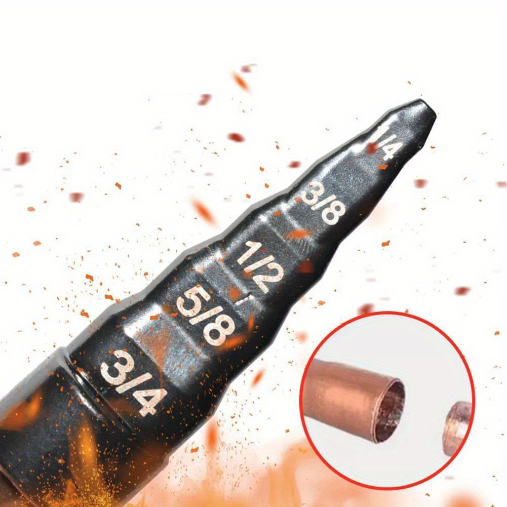 

5-in-1 Carbon Steel Drill Bit Set, 1/4" To 3/8" Single-end Copper Tube Expander, Industrial Hand Tool For Soft Copper Pipes, Metal Material, Screwdriver Head Type