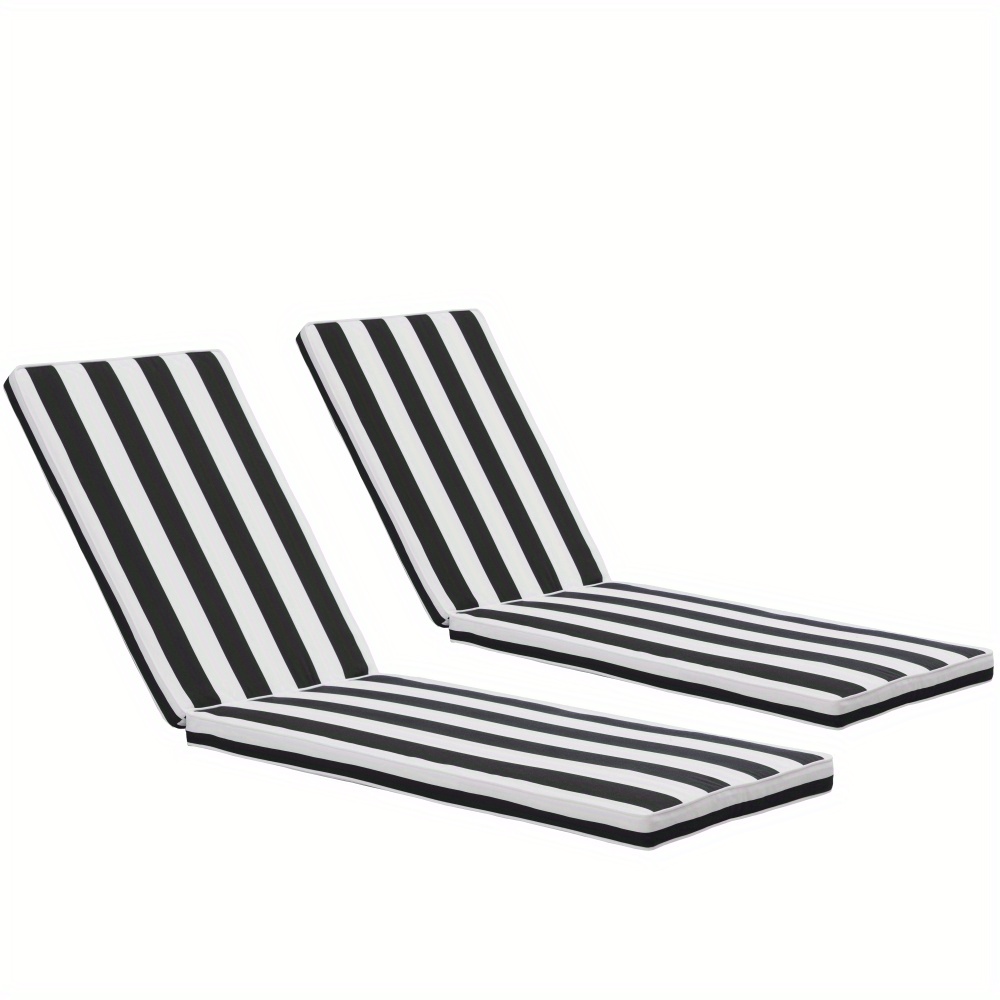 

2pcs Set Outdoor Lounge Chair Cushion Replacement Patio Seat Cushion Chaise Lounge Cushion