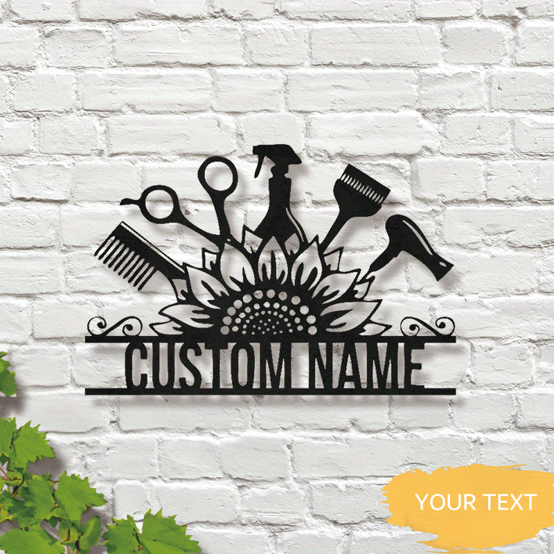 TEMU 1pc Enseigne Personnalisée pour Coiffeur, Enseigne Métallique pour , Art Mural Métallique Personnalisé pour Coiffeur, Décoration Murale