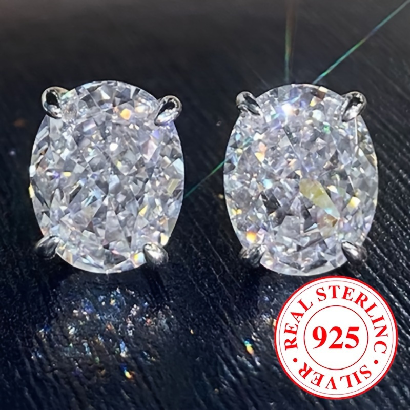 

1 Pair Of S925 Sparkling Zirconia Earrings - Hypoallergenic Pure Silver - Perfect Wedding And Party Accessories - Holiday Gifts