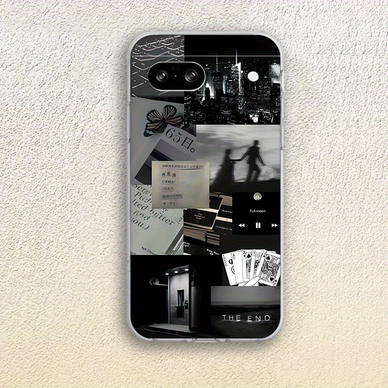 TEMU Phone Case: Creative Stitching Fashion Pattern Clear Phone Case For Pixel 9 9pro 8 8a 8pro 7 7a 7pro 6 6a Transparent Shock-proof Fall-proof