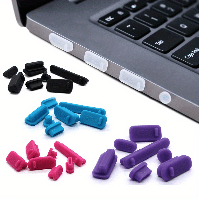 Silicone Laptop Camera Privacy Covers - Dust Plug Set for PC Ports & Interfaces, Anti-Dust Protective Waterproof Caps