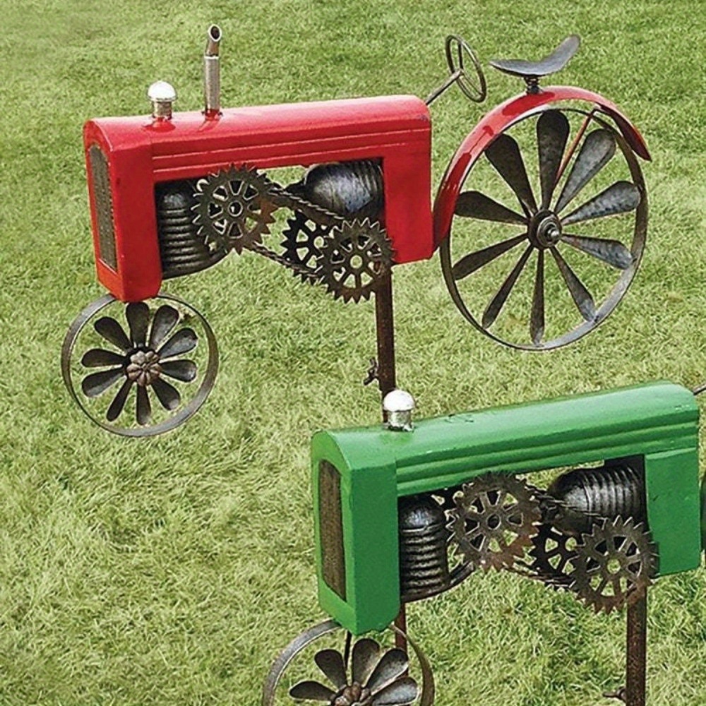 

Metal Iron Art, Outdoor Garden, Yard Rotation, Rotatable Tractor, Windmill Ornament Decoration