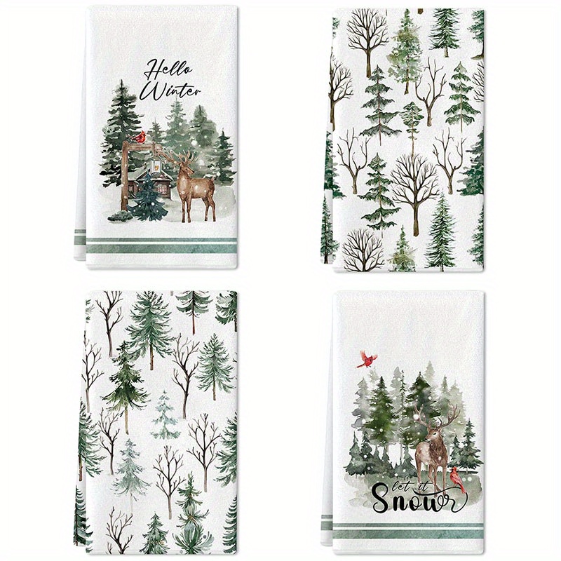 

4pcs Towel Set - , & | - , | For Cooking, & Christmas Decor | 18x26
