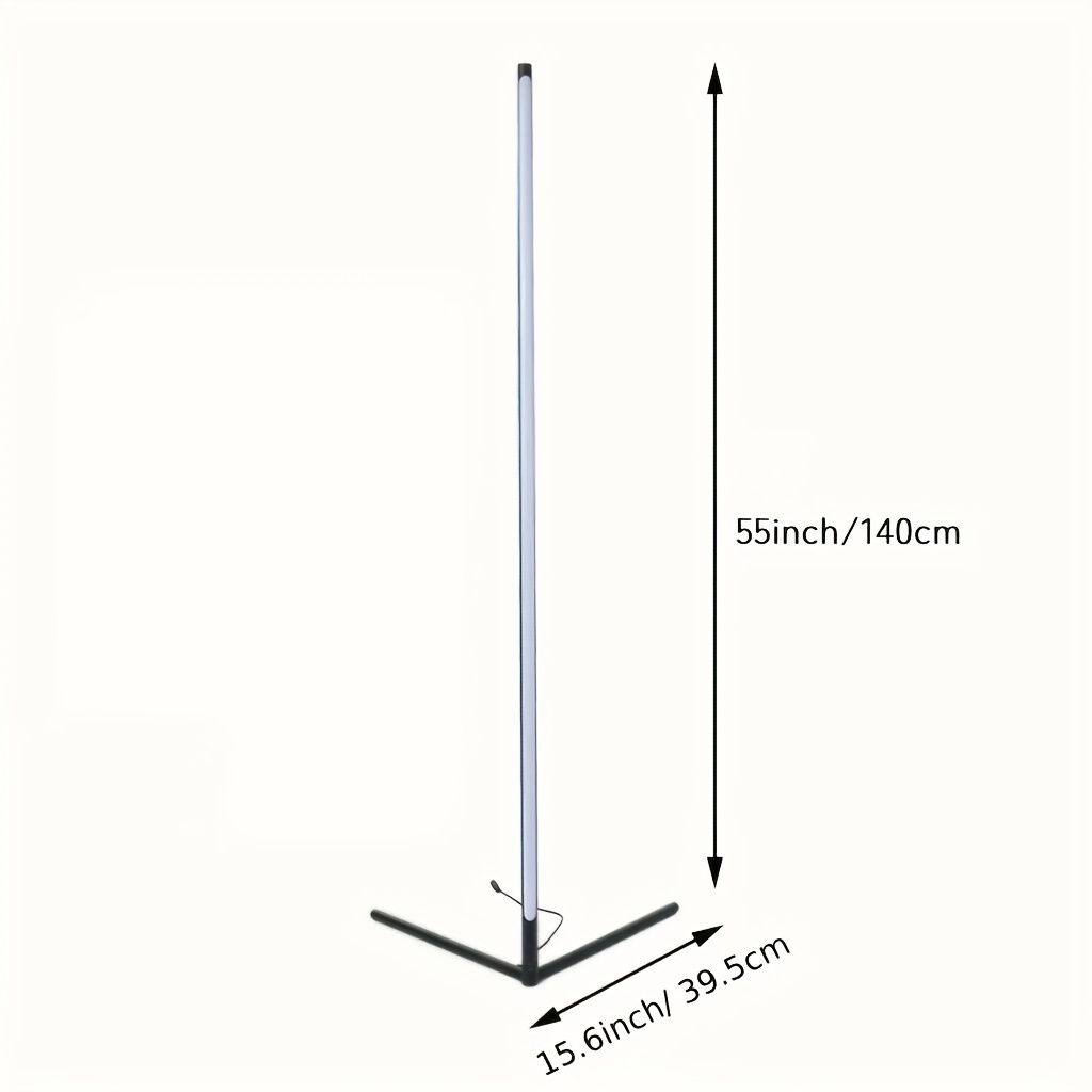 1/ 2pcs Corner Floor Lamp, Color Changing LED Floor Lamp (Adjustable 56 Inches About 142cm) with Music Synchronization, Modern Mood Lighting Corner Lamp with Remote And APP Control, Creative DIY Mode And Timing, Living Room Game Room RGBCW-2000K-600K