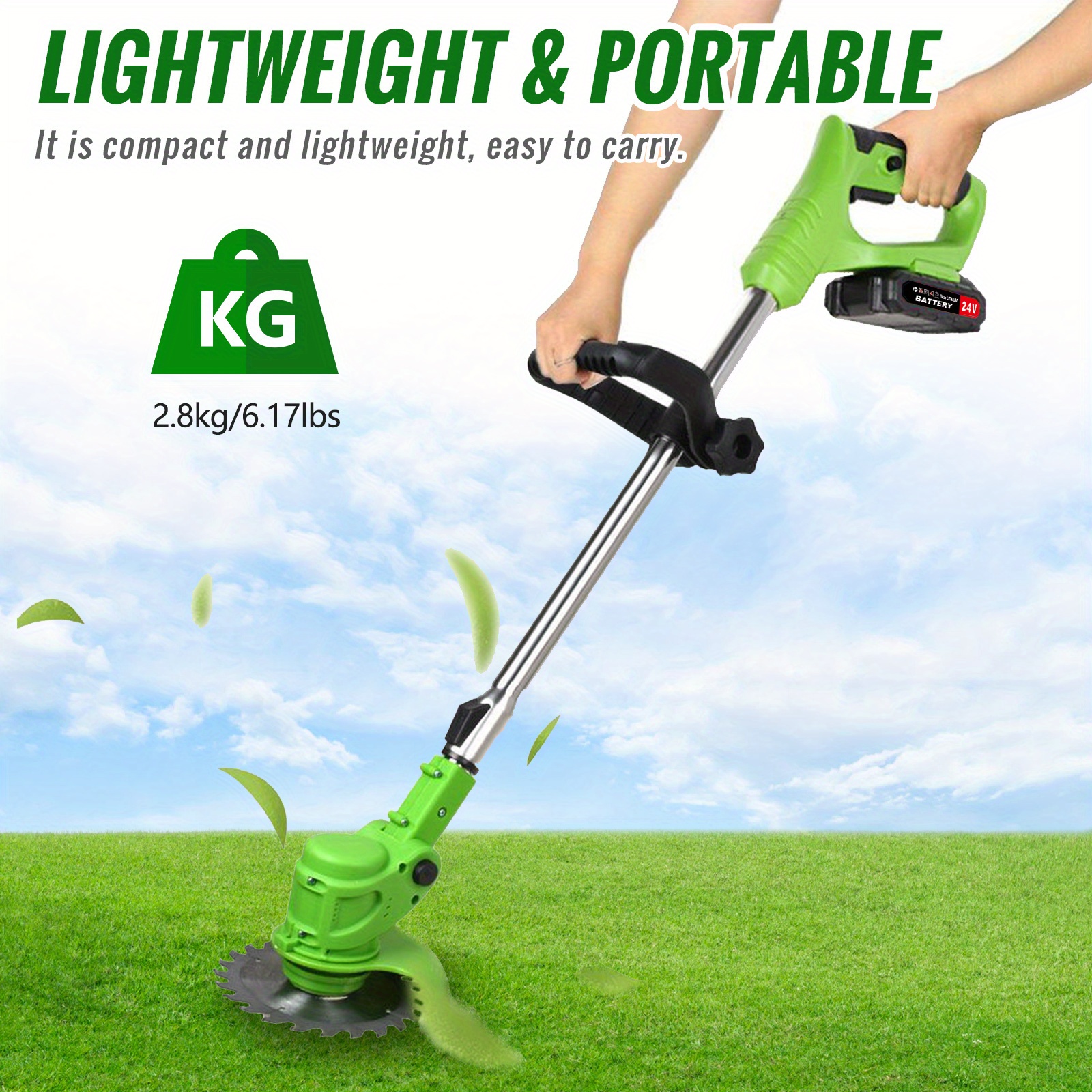 

2 Batteries - -behind - Tool, And Portable For And - For Small To -sized Lawns