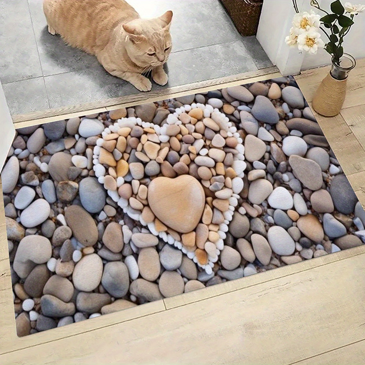 

1pc Love Goose Pattern Non-slip Door Mat Kitchen Bathroom Balcony Floor Indoor And Outdoor Decoration Door Mat