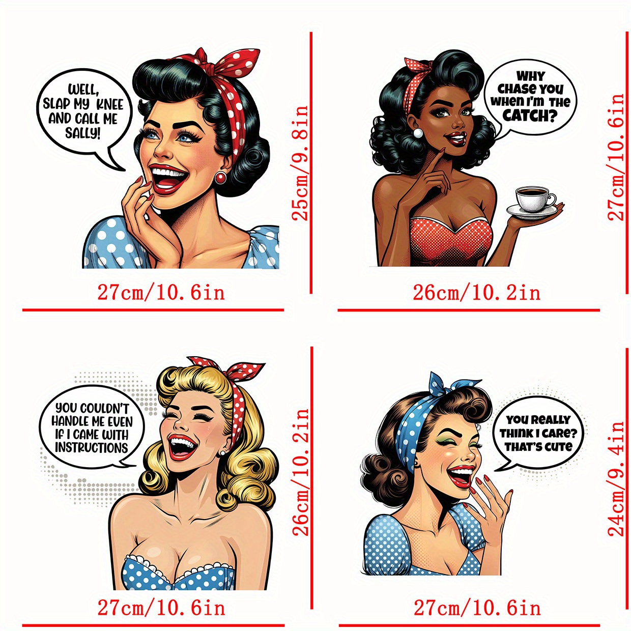 

4pcs Sarcastic & Iron-on Transfer Stickers - Diy Vinyl Heat Press Decals For T-shirts, Jeans, And Fabric Crafts