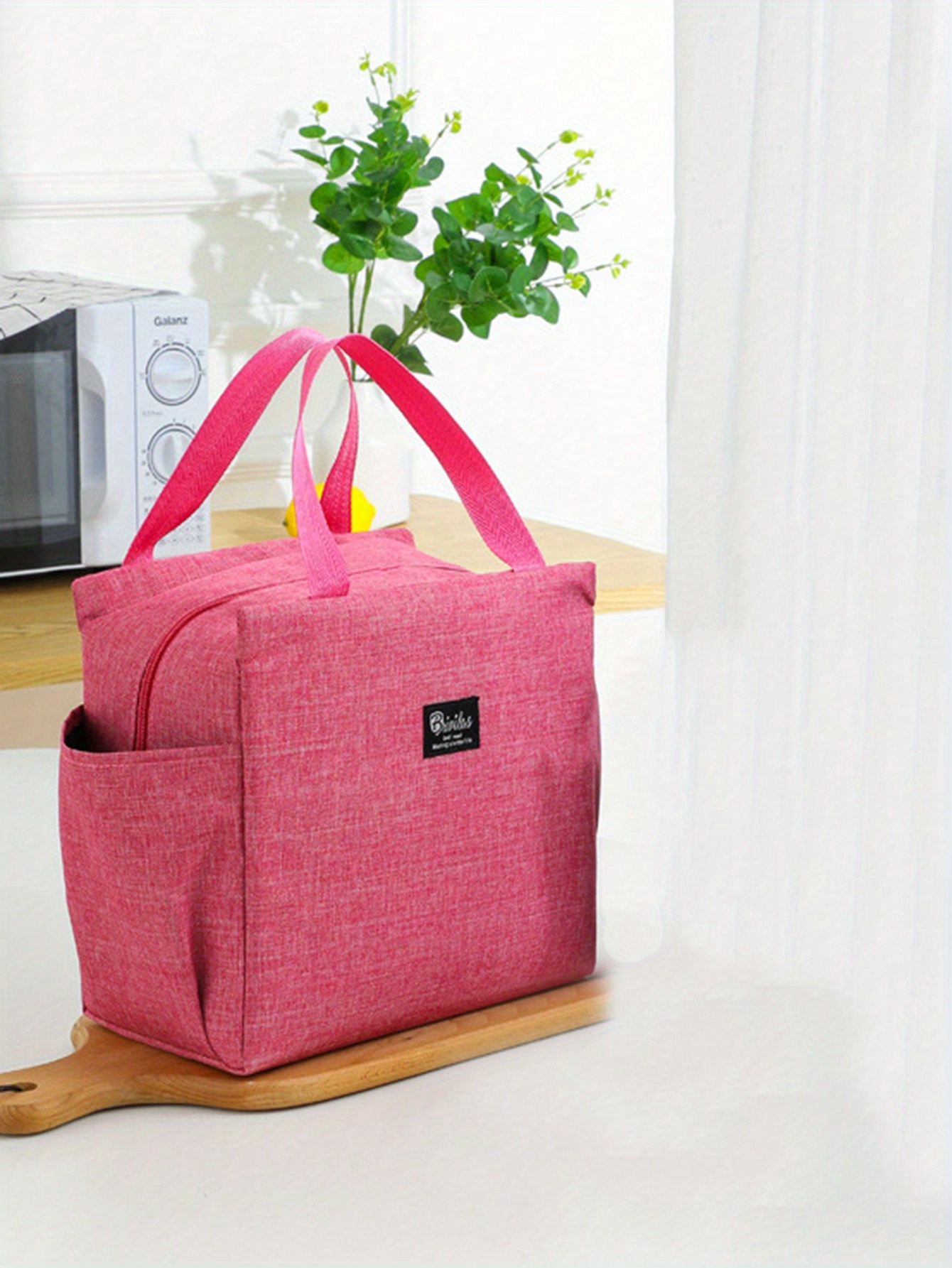 large insulated lunch bag with dual pockets   oxford cloth polyester hand washable   school work picnics beach   details 3