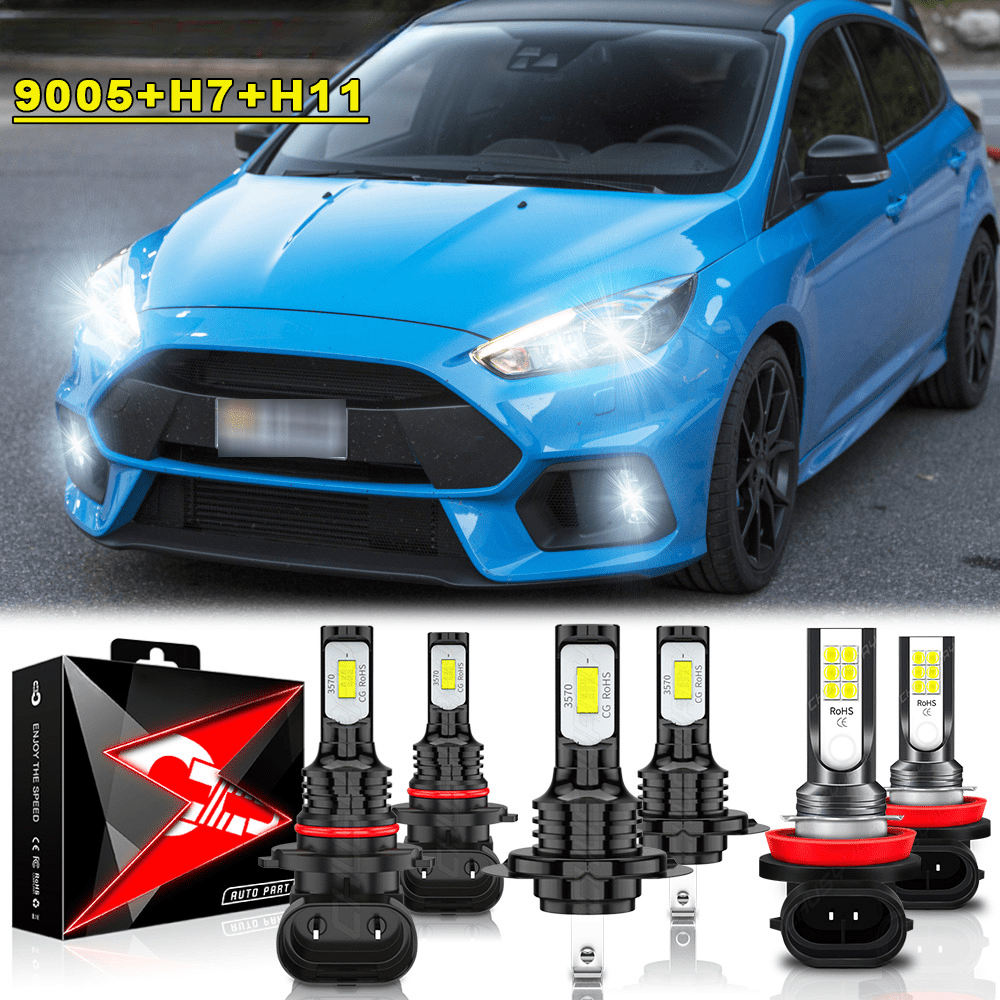 

6 Packs Focus 2012 - 2018 Led Headlights High Low Beam Fog Light Bulb