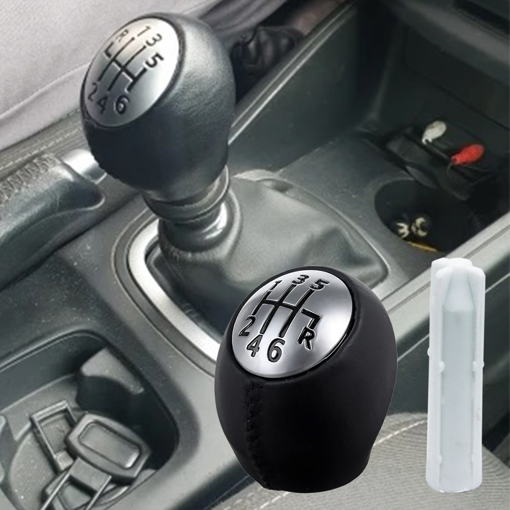 

6-speed Manual Gear Shift Knob, Pu Leather Stick Shifter Lever Handle Compatible With , For Renault Duster, Megane, - Handball Style Replacement