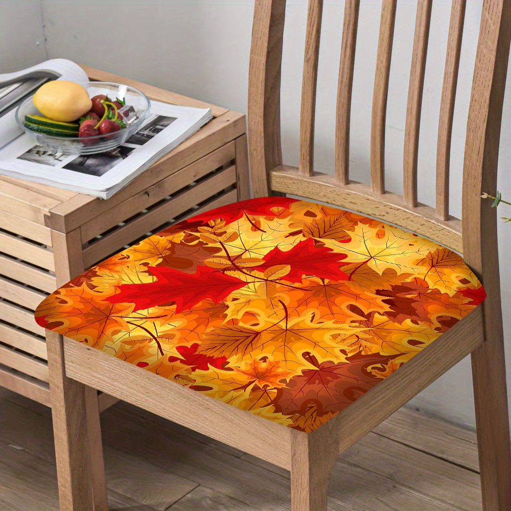 

Thanksgiving Maple Leaf Slipcover Set For Dining Chairs - Non-slip, Chair Covers 2/4/6pcs - Stain-resistant Polyester, Machine Washable - Home & Kitchen Decor