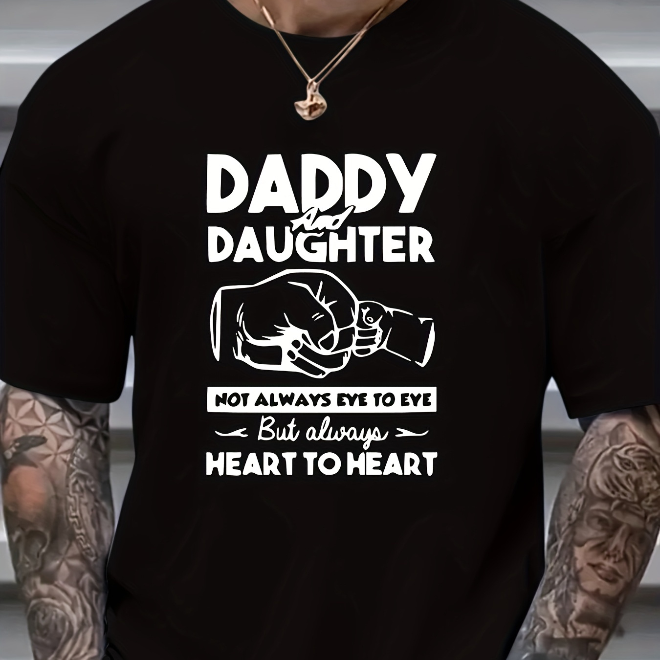 

Plus-size Men's "dad And Daughter" Print T-shirt Summer, Men's, , 100% Cotton T-shirt