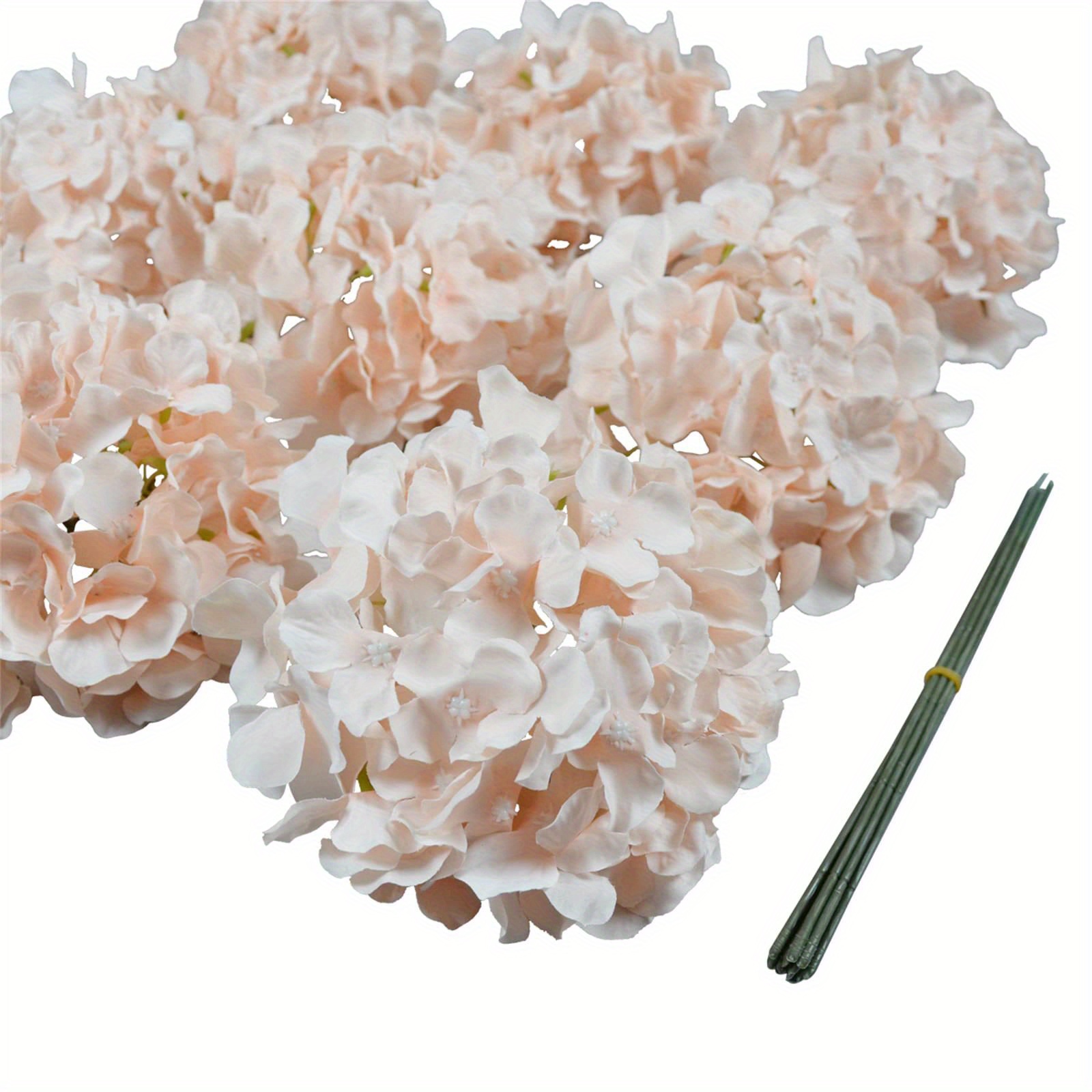 TEMU 10pcs Hydrangea Artificial Flowers, Silkly Artificial Hydrangea Flowers Head With Stem Hydrangea For Bridal Wedding Baby Shower Home Party Decoration ()