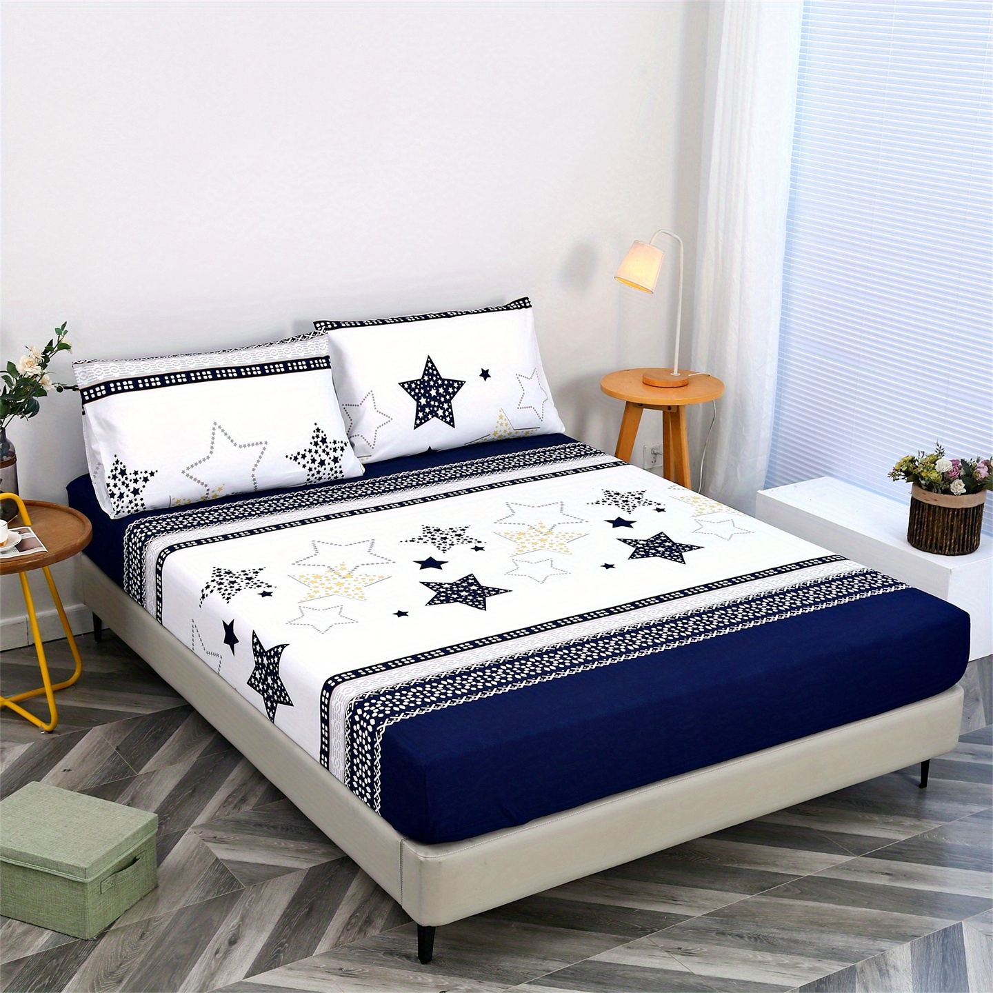 E-shop 3-teiliges Bettwäsche-Set mit gebürstetem Druck, weich bequem, hautfreundlich atmungsaktiv, geeignet für Schlafzimmer Gästezimmer, inklusive
