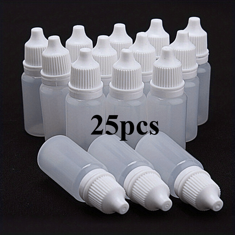 TEMU 25pcs/50pcs/100pcs Refillable Squeezable Dropper Bottles For Eye Liquid - Travel Essentials