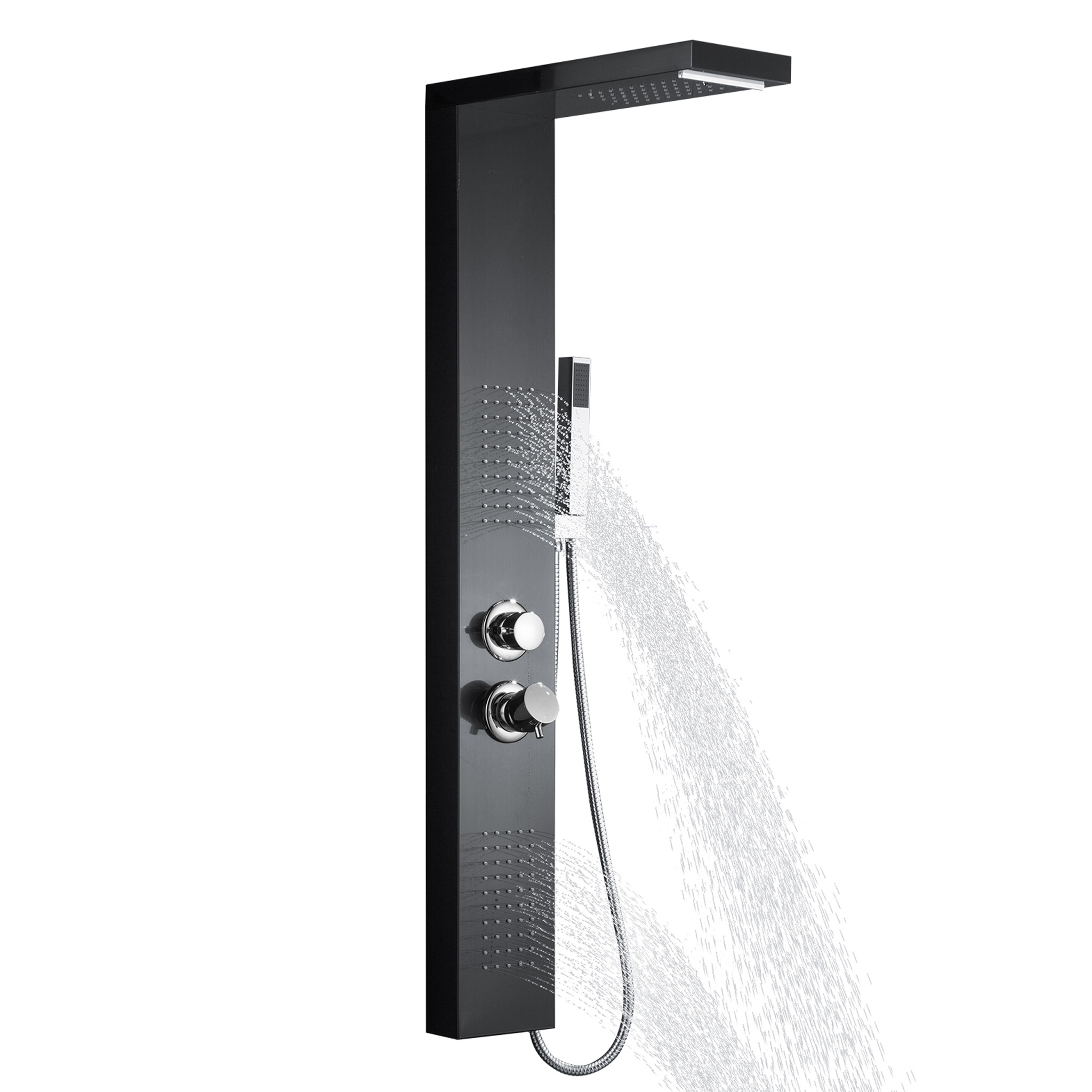 TEMU Stainless Steel Shower Panel With 4-in-1 Shower System, Rain Shower Head, Wall-mounted Shower Set, Massage Shower And Handheld Shower Set,