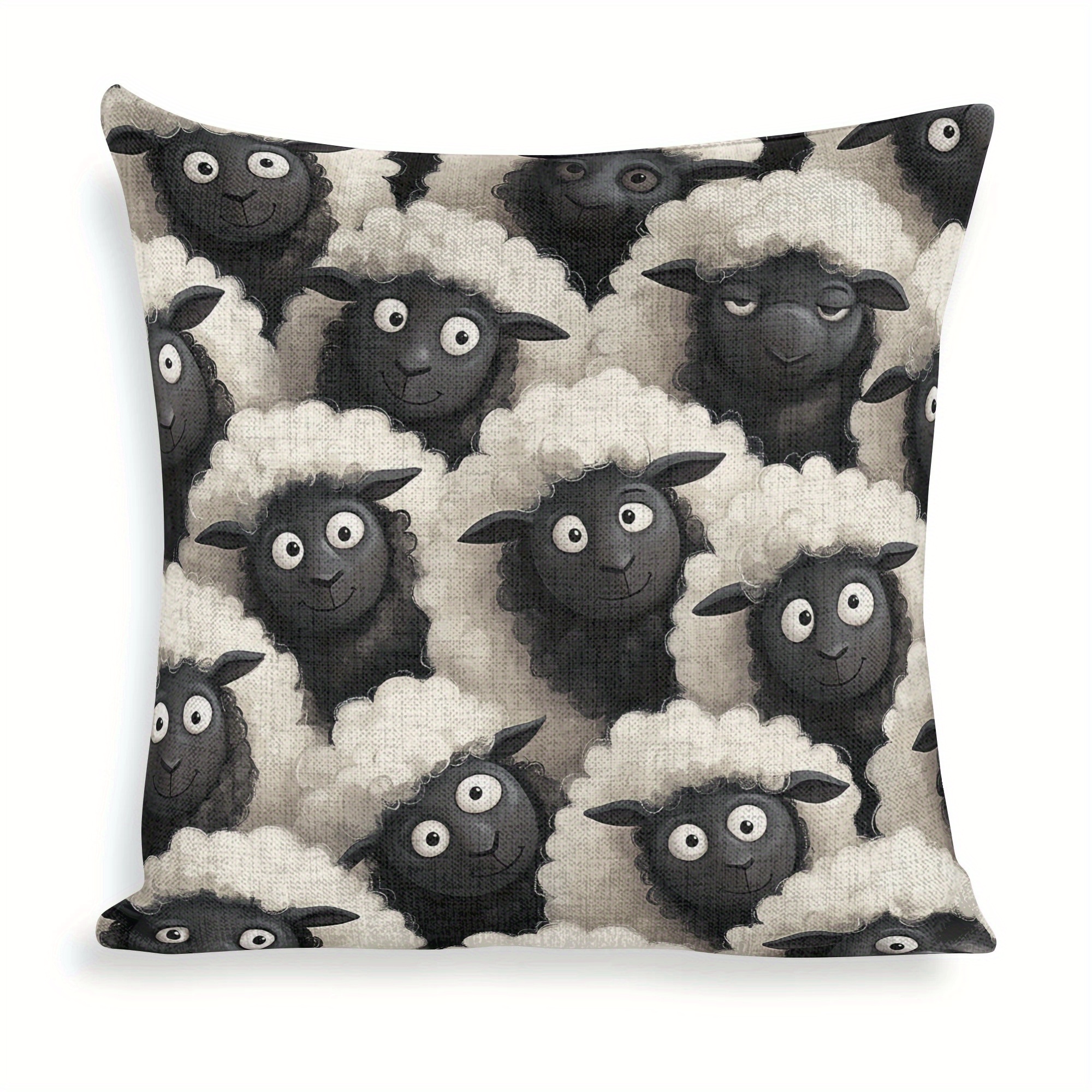 TEMU () 2pcs, Cartoon Mianyang Group Decorative Pillow Pillowcase 18x18 Inch Square Pillow Cushion Cover Is Suitable For Sofas, Chairs, Beds,