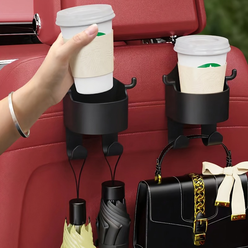 

Car Organizer With Cup Holder - Abs Armrest Storage Box & Holder For Rear Seat, Fixed Cup Holder, Interior Decor