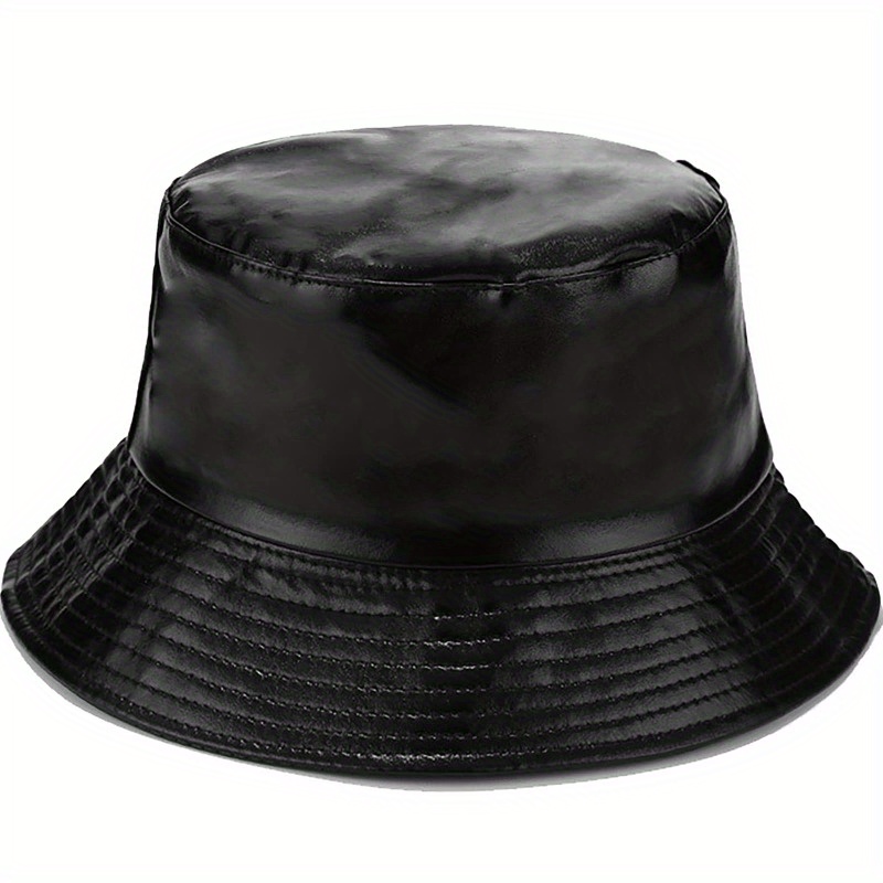 TEMU Women's Pu Leather Bucket Hat With Wide And Lightweight Design - Days