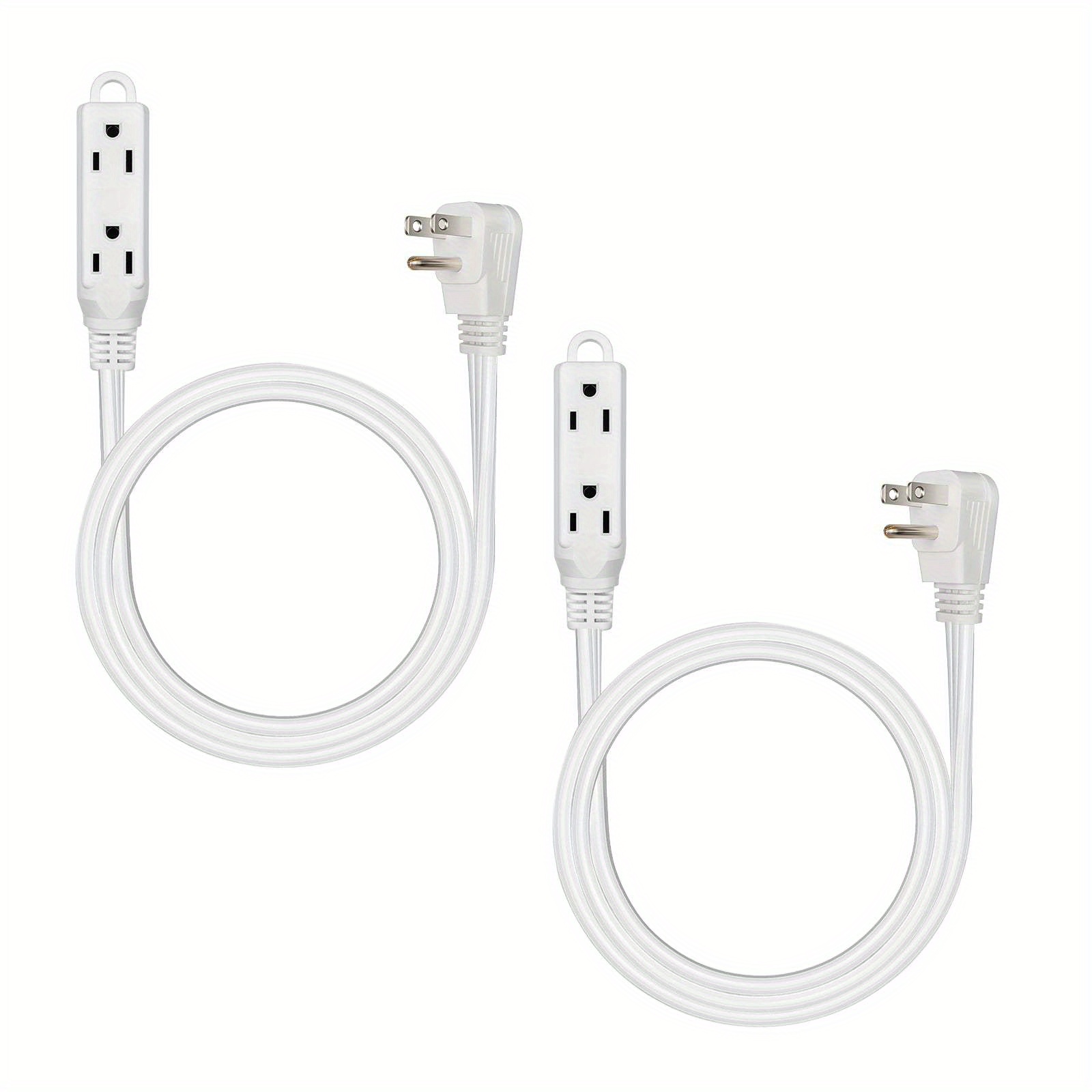 

Dewenwils 2 Pack 3ft 3 Outlet Extension Cord With Flat Plug, 16/ 3 Awg Grounded Power Cable For Indoor Use, Spt-3 Cord