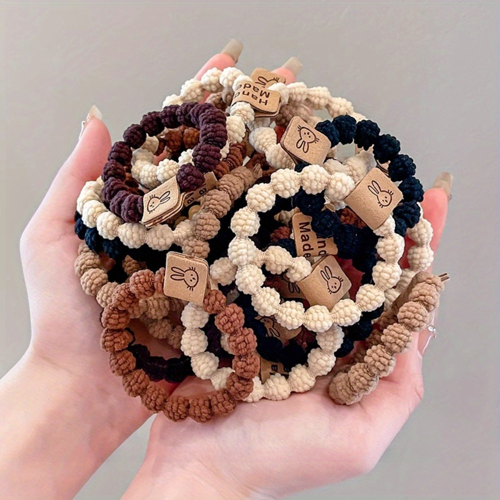 

10pcs Set Of Simple High Hair Ties For Women, Stylish And Hair Rings With Rubber Band, Hair Ties With Leather Case In 2024
