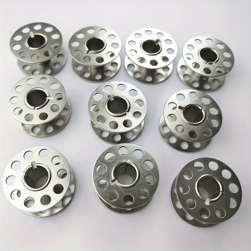 TEMU 10 pezzi di bobine per macchina da cucire in metallo inossidabile - Bobine resistenti per Brother, Singer e , accessori per cucito