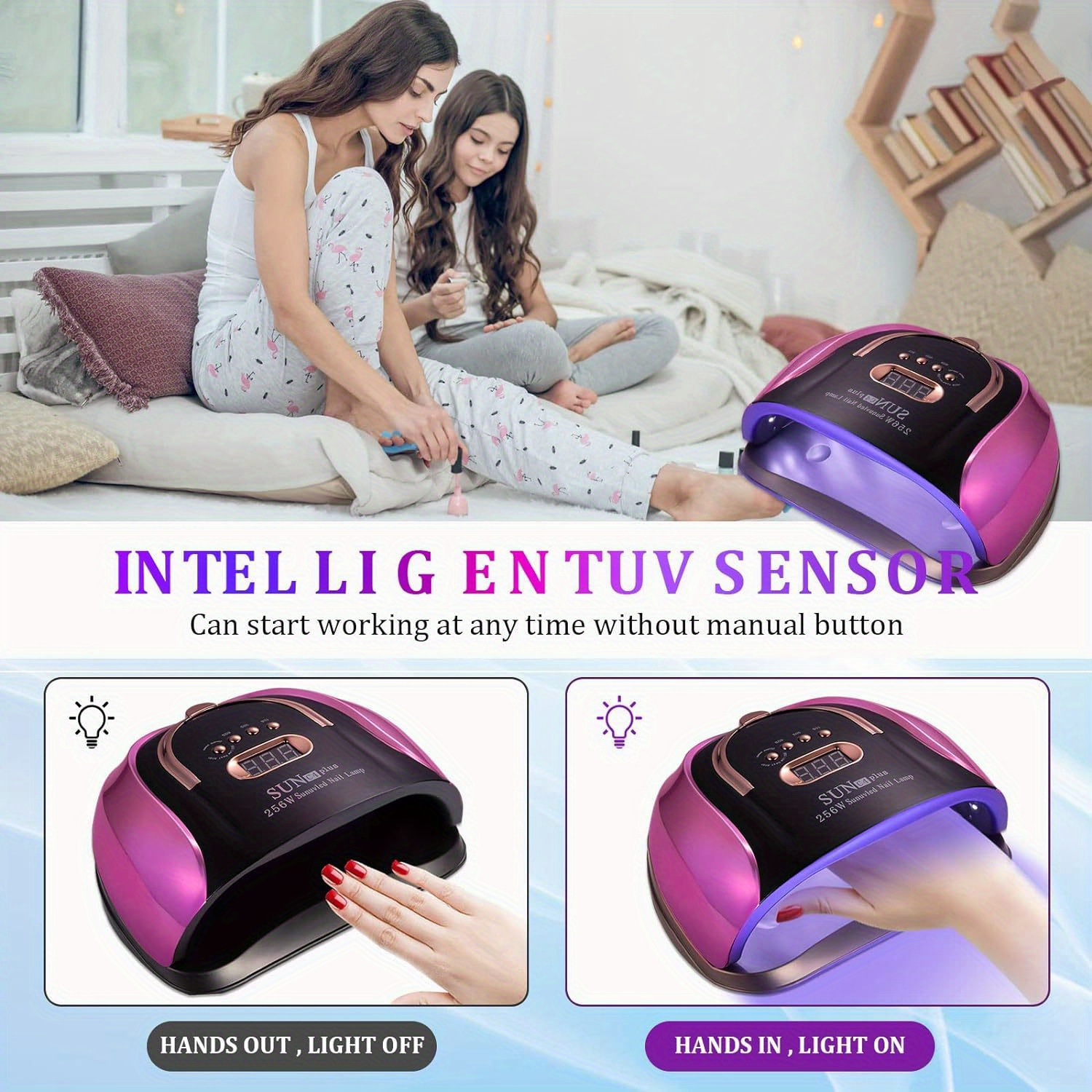 UV Nagellampe Professionell SAVILAND 300W UV Nagellampe - Professionelle Gel -Nageltrockner Mit Smart Sensor Gel Nägel Lampe