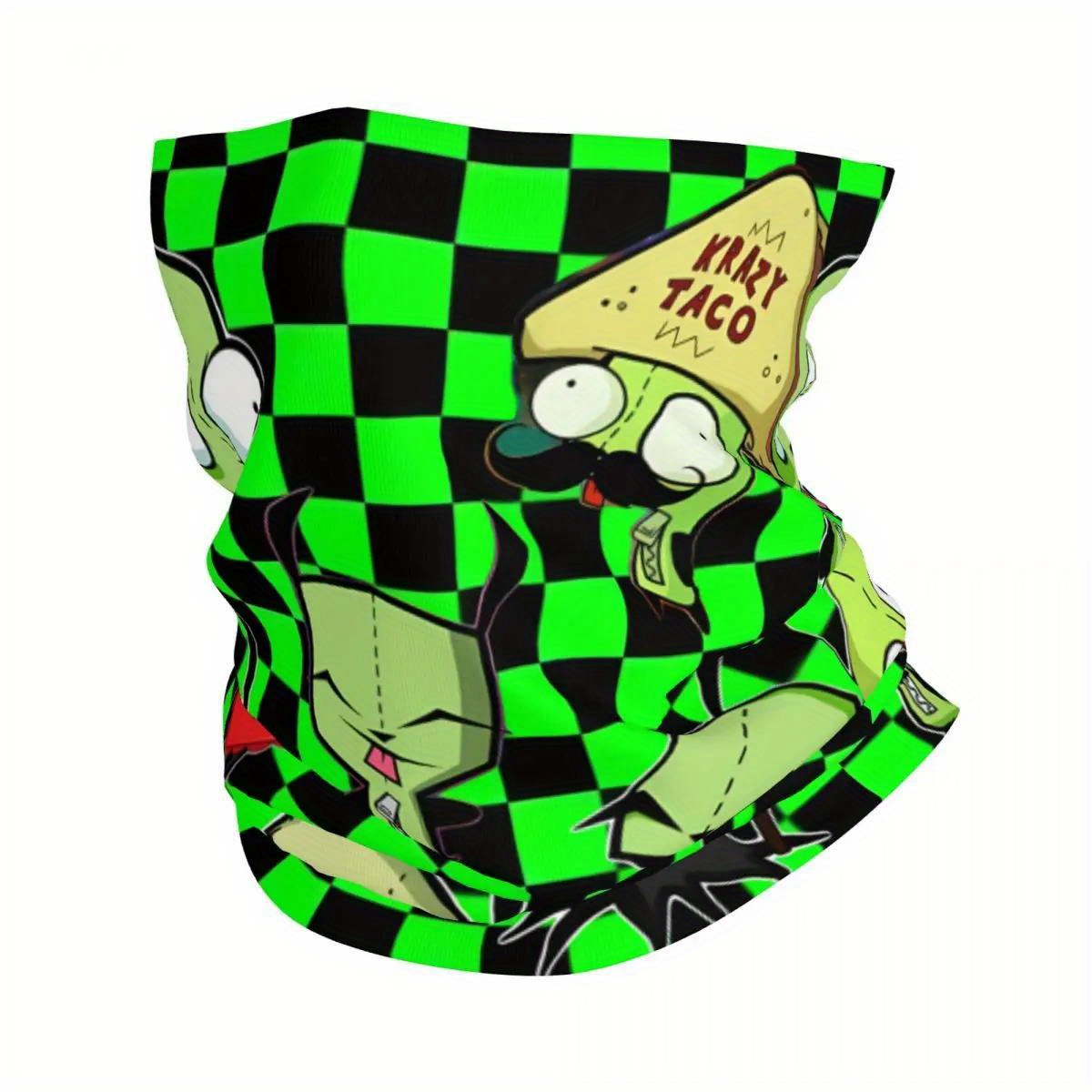 

Vintage Knit Neck Gaiter With Cartoon Graphics - Breathable Polyester (95%) And Elastane (5%) Seamless Multipurpose Bandana