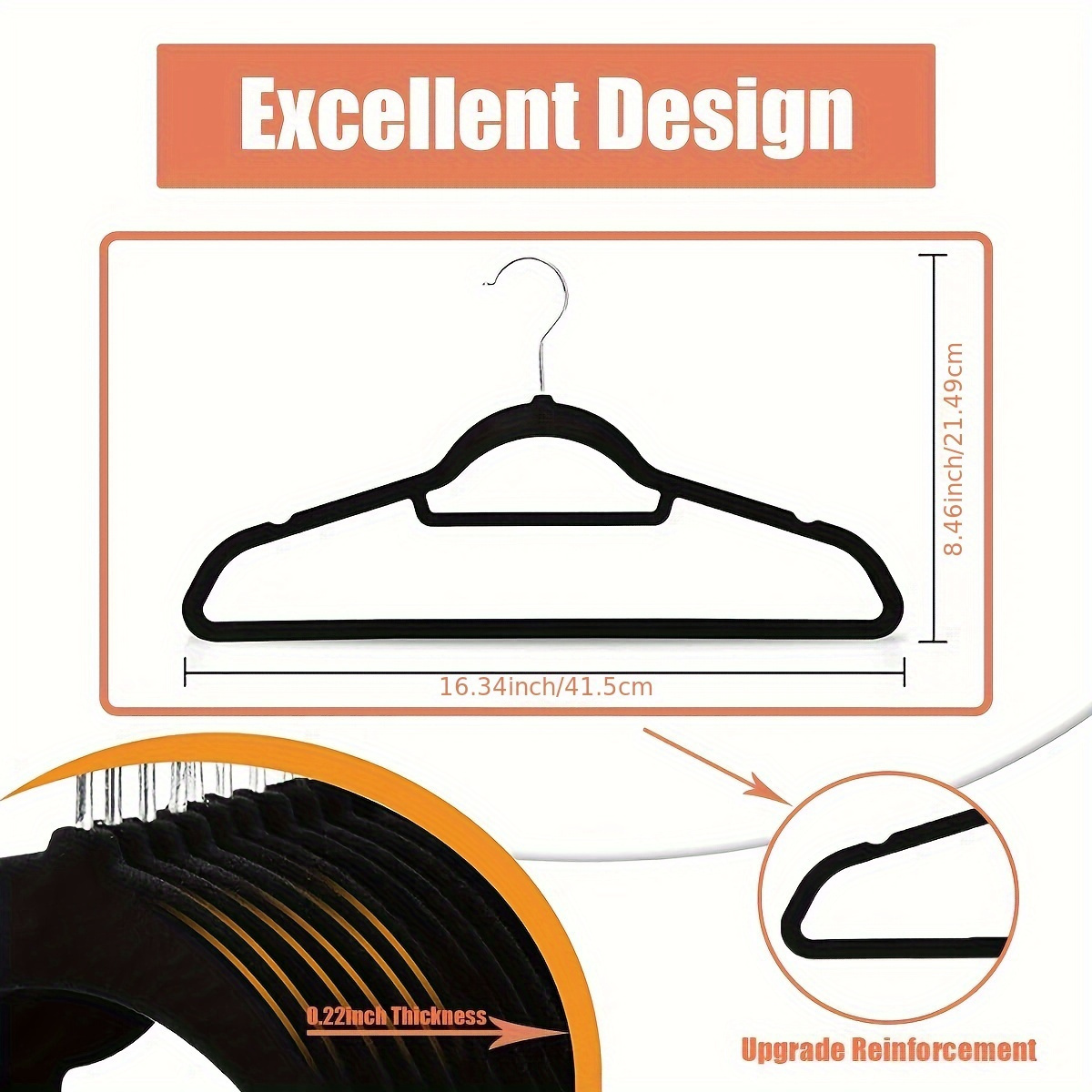 multifunctional plastic hanger non slip and traceless space saving durable for wardrobe bedroom etc details 2