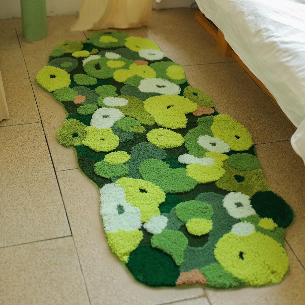 

Moss Rug, Extra Soft Microfiber Aesthetic Rugs For Bedroom Forest Plant Floral Bedroom Rug Non Slip Bath Mats For Bathroom Washable Kitchen Rugs, 1.6x3.3ft (green)