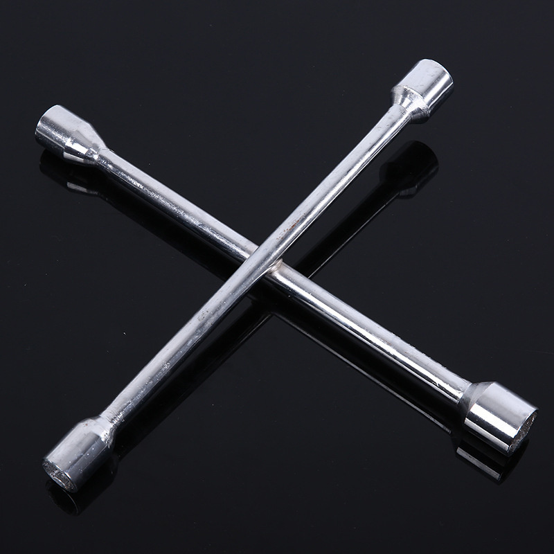 

Heavy-duty Lug Wrench - Tire Iron Tool, Plated Carbon Steel, Fits Sae & Metric Roadside Or Shop Use