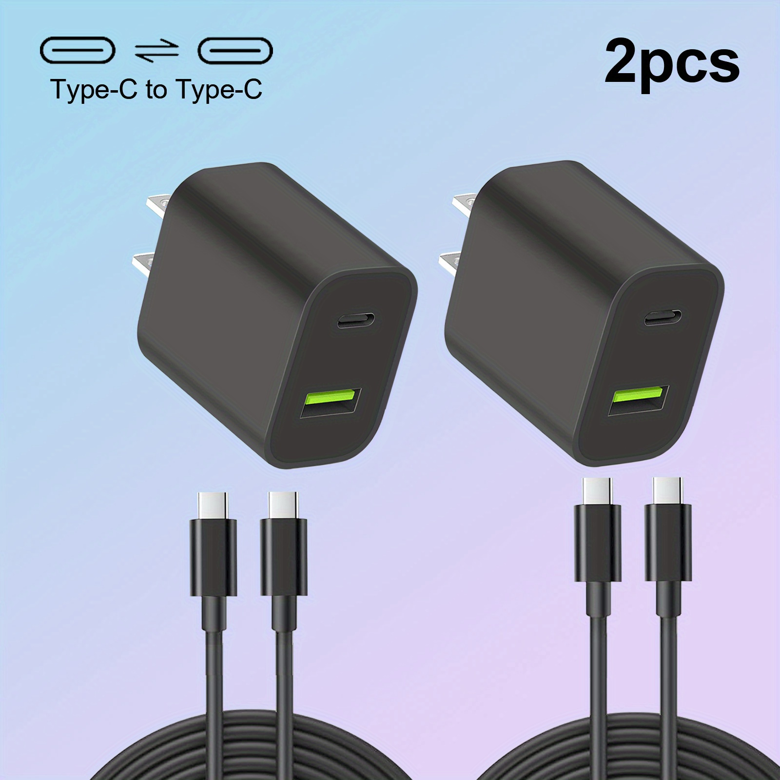 

2pcs C Usb Charger, , 4ft , 10-20w , Us , - Charging Adapter, 110v-130v Compatible