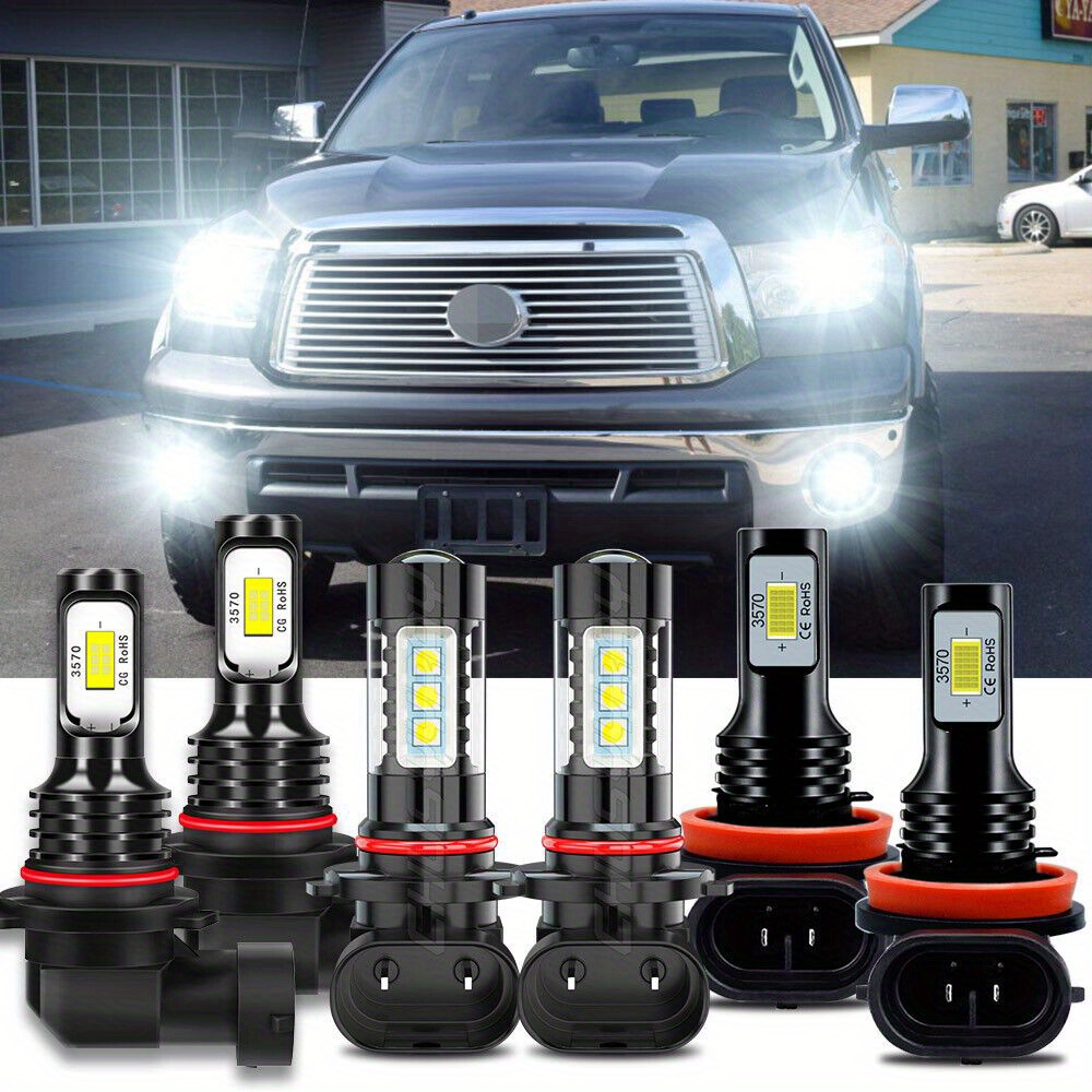 

Fit For Toyota Tundra 2007-2013 Combo 6000k Led Headlight Hi/ Lo + Fog Light Bulbs