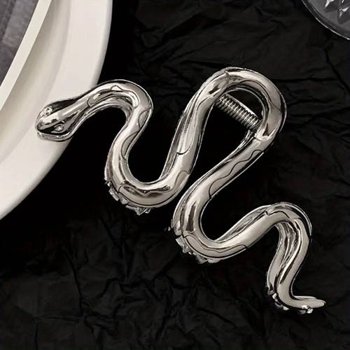 2pcs gothic snake hair claw vintage metal texture back head clip for women
