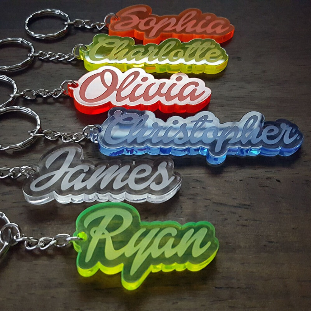 

Custom Acrylic Keychain - Personalized Name & Christmas Message, Sparkle Finish, Perfect For Bags & Backpacks - Ideal Valentine's Gift