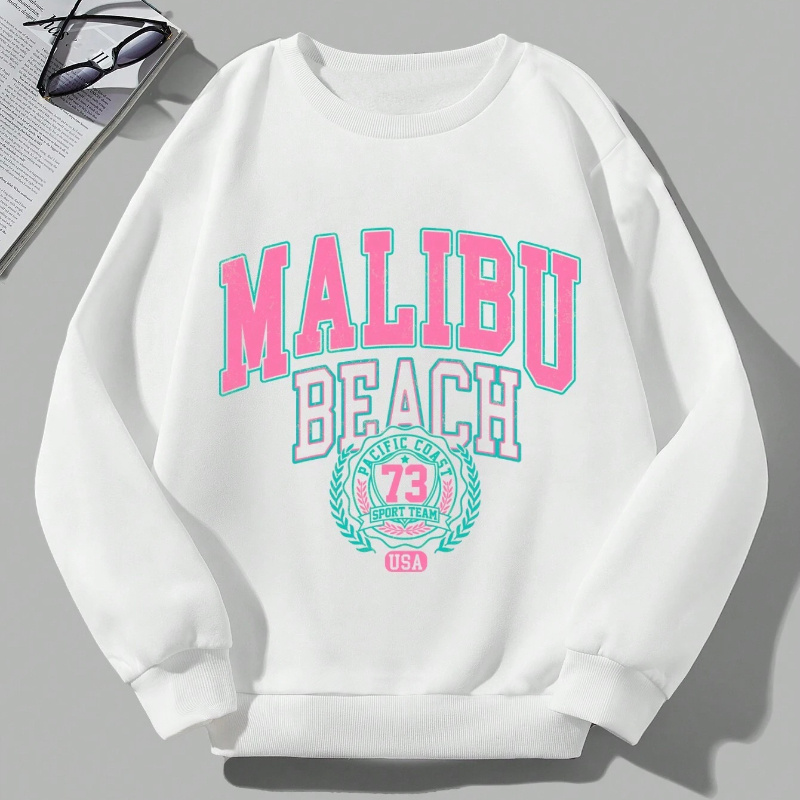 

Malibu Beach Sweatshirt: Relaxed, Long-sleeved, Polyester, Fall/winter Collection