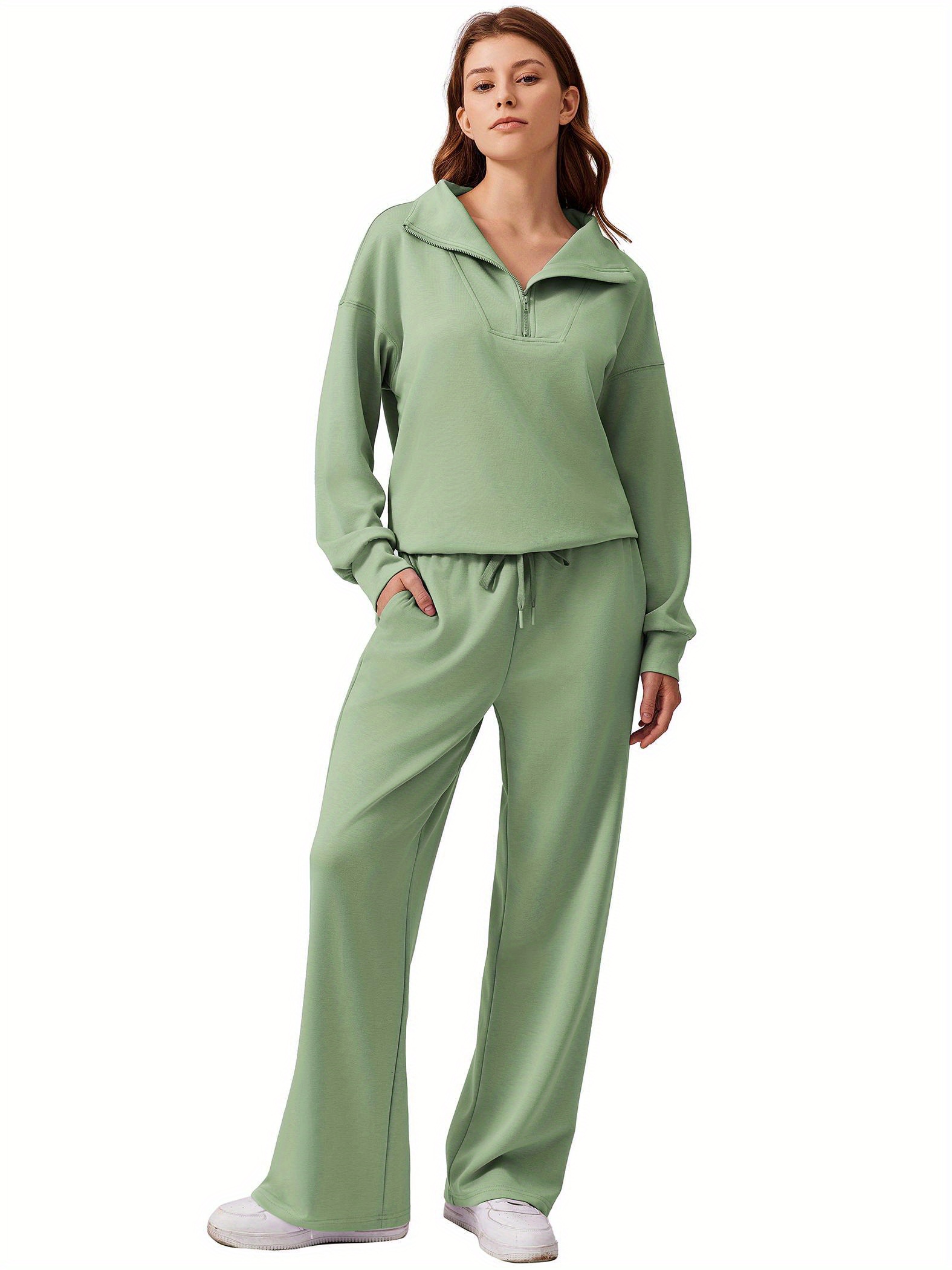 2pcs sets women 2024 fall outfits sweatsuit oversized Temu