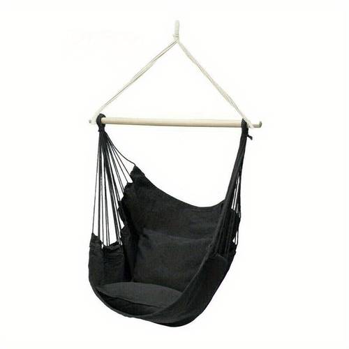 1pc outdoor hammock chair leisure swing hanging chair canvas without pillow and cushion indoor outdoor hammock furniture hammocks hammocks for outside hammock with stand included hammock stand patio furniture backyard lounging boho style rustic swing canvas fabric durable material hanging seat suspended chair garden owners camping gear
