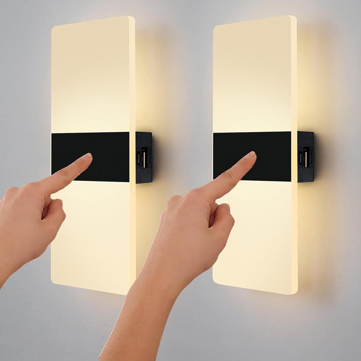 Appliques Murales Sans Fil Rechargeables – Lot De 2, Avec Télécommande, RGBW, 5000 MAh, Abat-jour Tissu, Pour Chambre Salon - 4