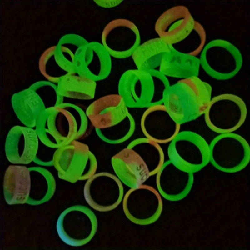 4pcs Glow in Dark Silicone Rings Colorful Party Accessories