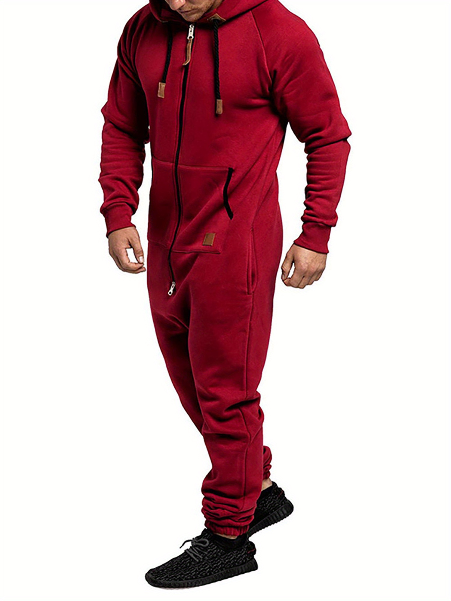 Men's Hooded Fleece Jumpsuit in Action